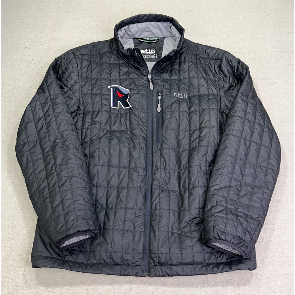 Stio Azura Insulated Jacket Mens XL Black Primaloft Quilted Puffer Embroidered